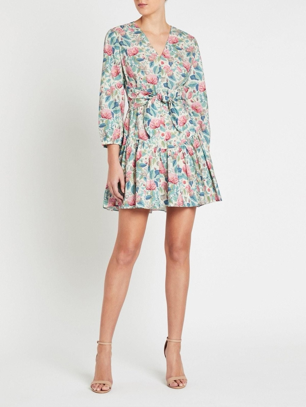Rebecca Taylor - La Vie Long Sleeve Paint Garden Floral Mini Dress Size XS